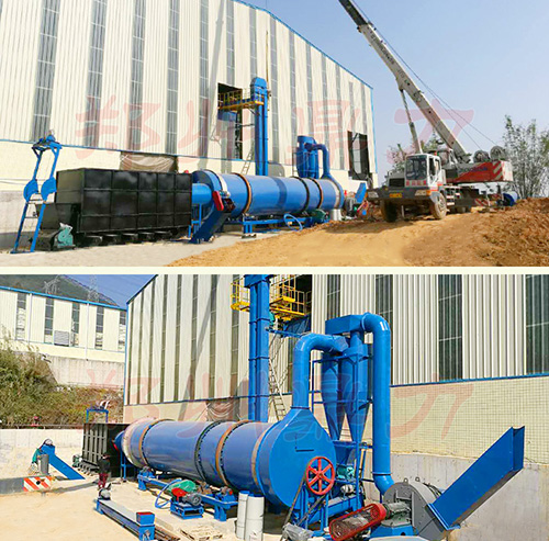 廣東啤酒糟烘干設備安裝現場