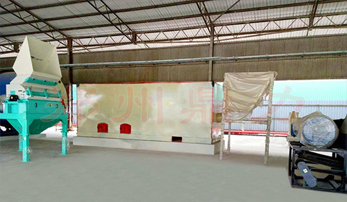 馬來西亞木屑烘干制粒生產線安裝現場圖二