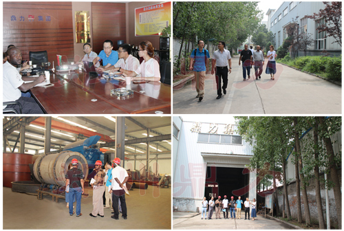 三國客戶來鄭州鼎力參觀考察餐廚垃圾處理設備和牧草烘干設備