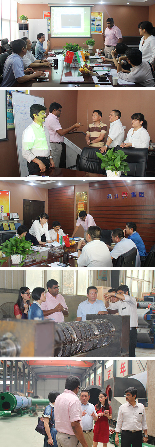 印度考察團考察椰糠烘干機